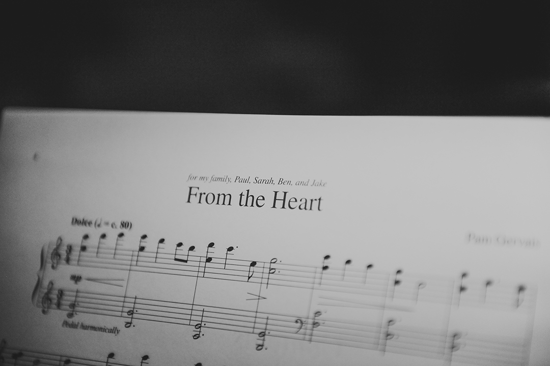 a detail of a music sheet from the heart