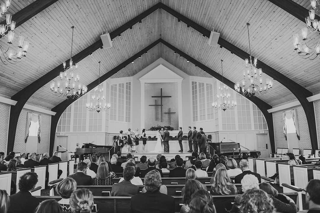 a wedding taking place at a old Lisle Illinois church