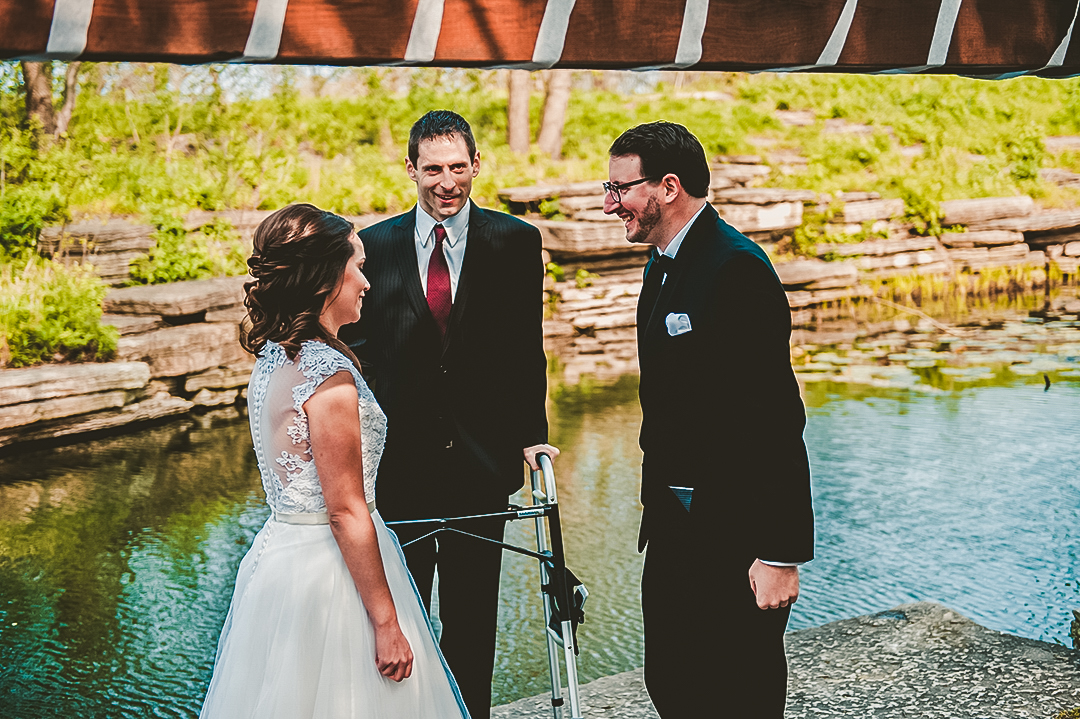 groom very excited to see his bride for the first time