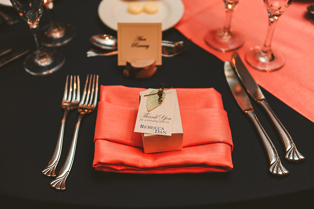 party favor on a table at a wedding reception