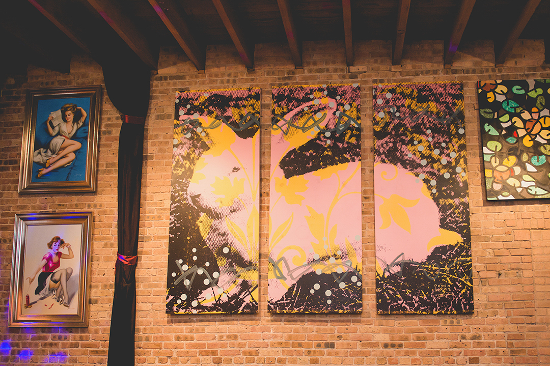 large painting of rabbit at the Chicago Mars Gallery