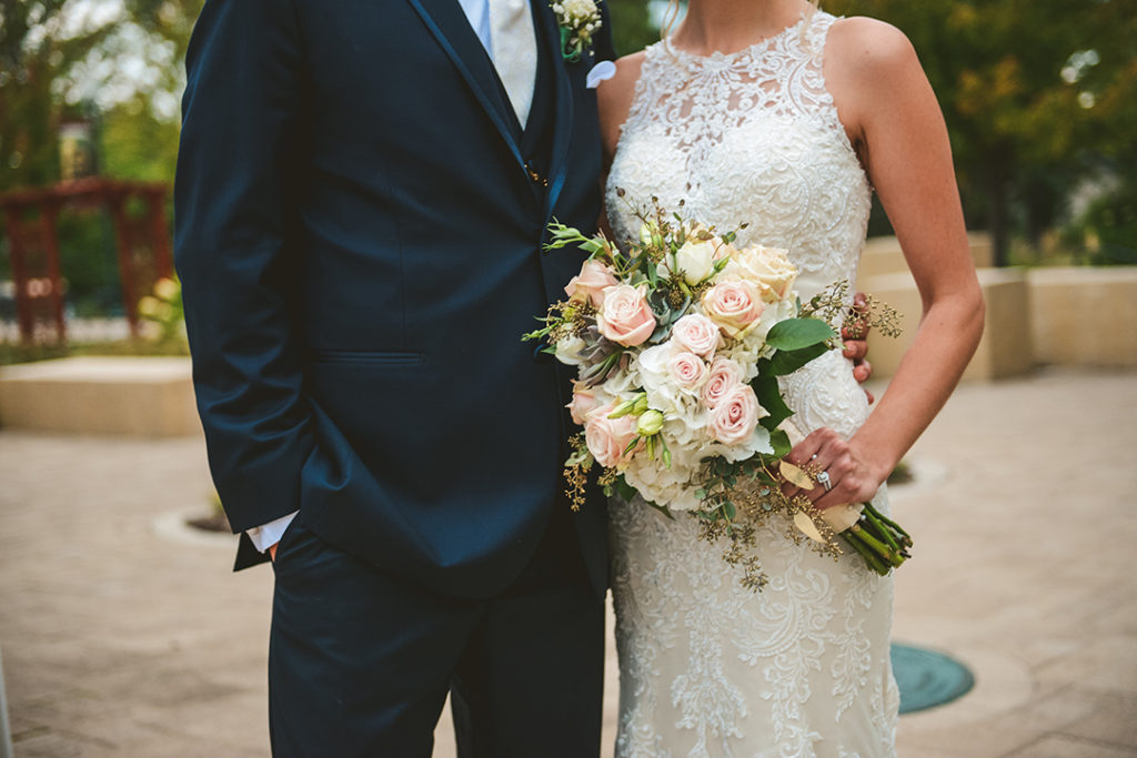 A bride and grooms details during their wedding day in Naperville.