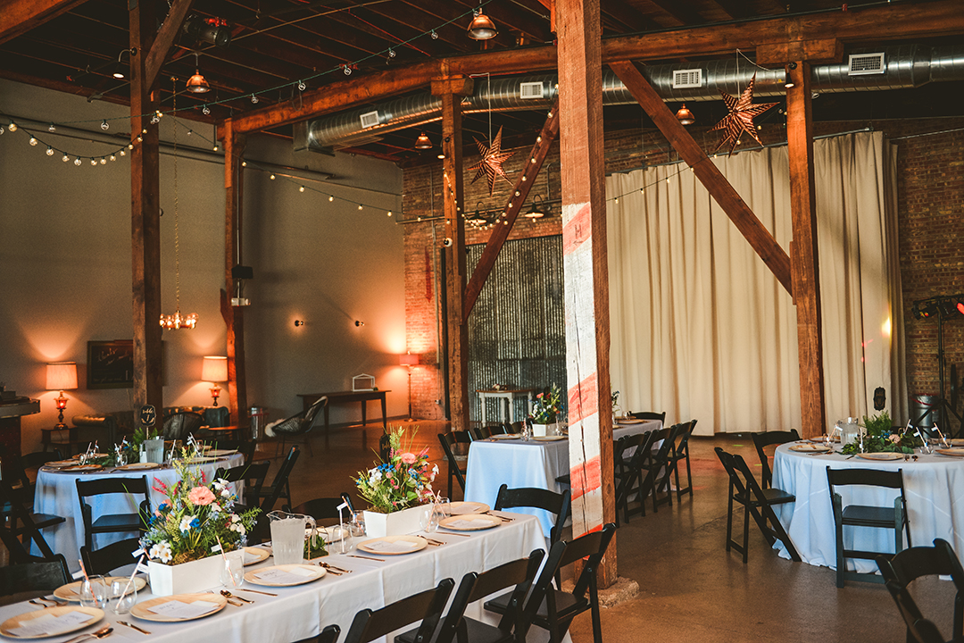 large wooden beams at reception hall in Plainfield photographed by a Chicago wedding photographer