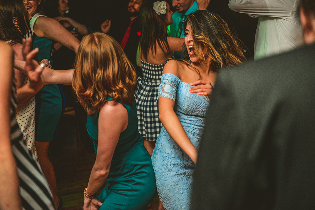 two women dancing during a Brookfield Zoo Wedding reception