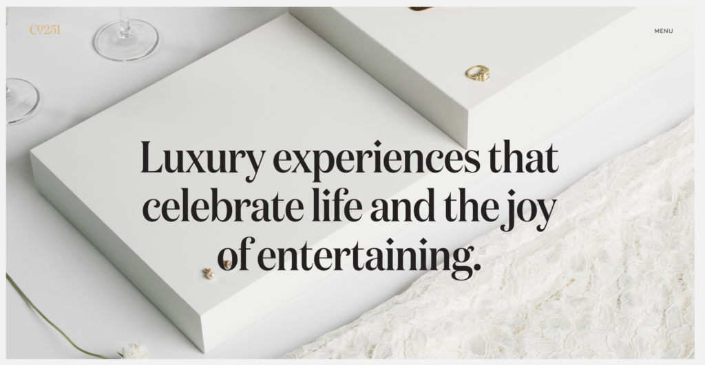 Company 251 website specializing in luxury experiences 