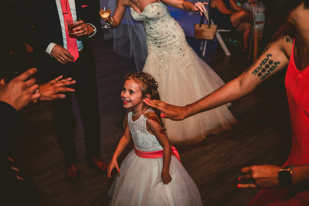 Little girl dancing at a wedding reception in Pittsburg