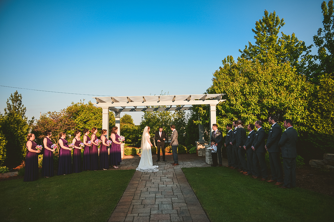 a wedding taking place during the evening at Gaelic Park