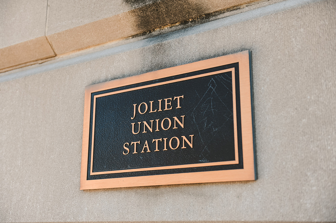 a sign of the Joliet Union Station