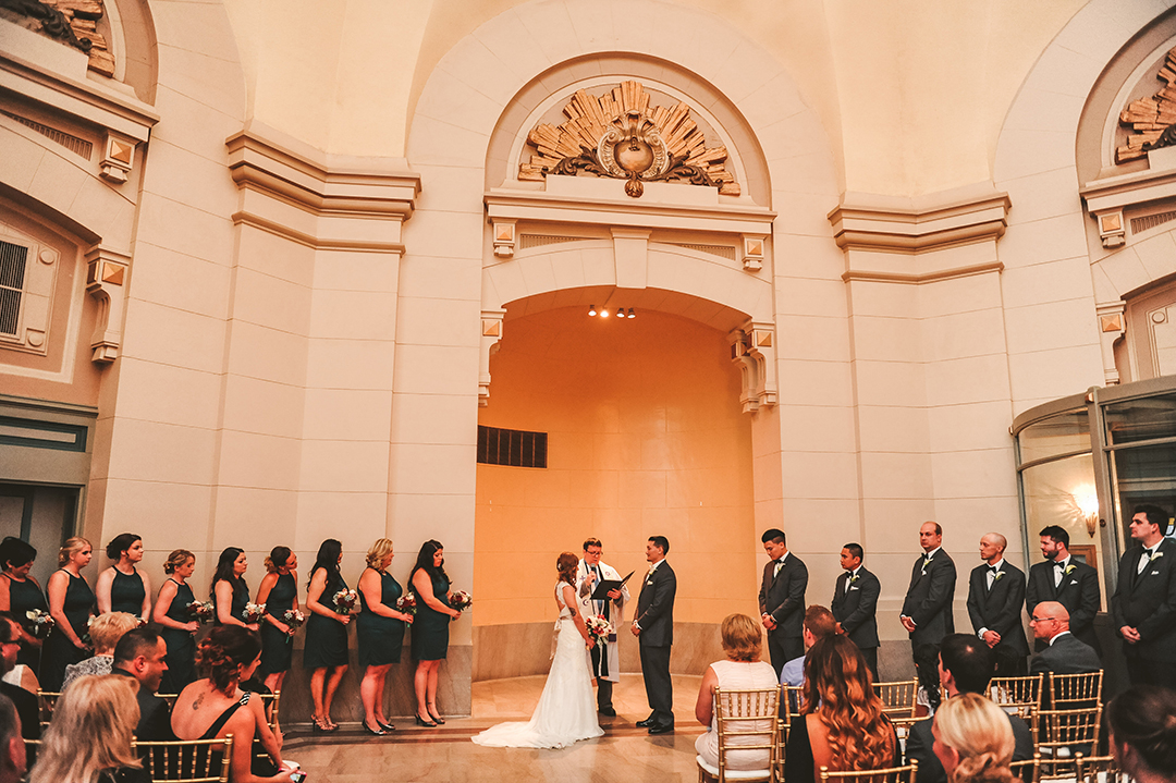 a wedding taking place at the Joliet Union Station