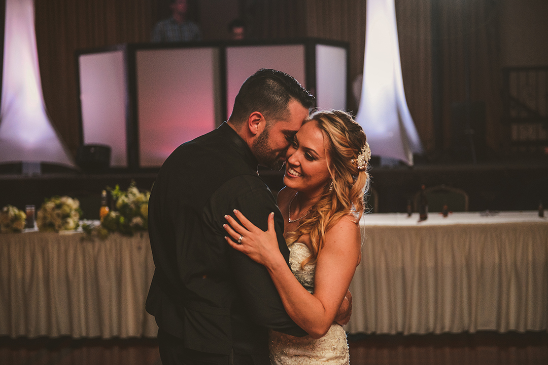 a bride and groom experiencing their first dance at Gaelic Park in Oak Forest