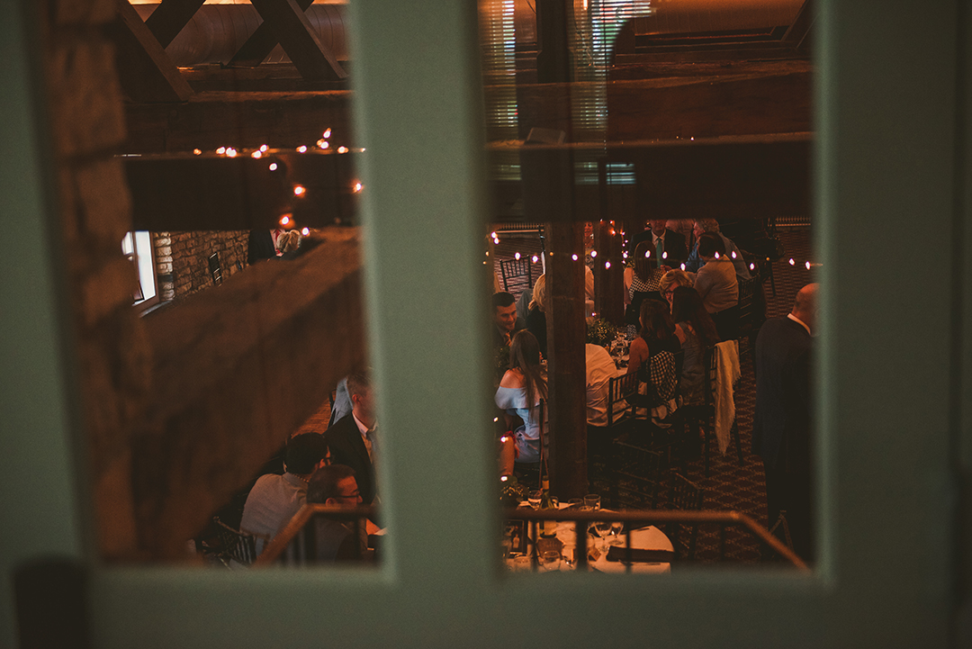 looking into windows at an Elopement at the Public Landing