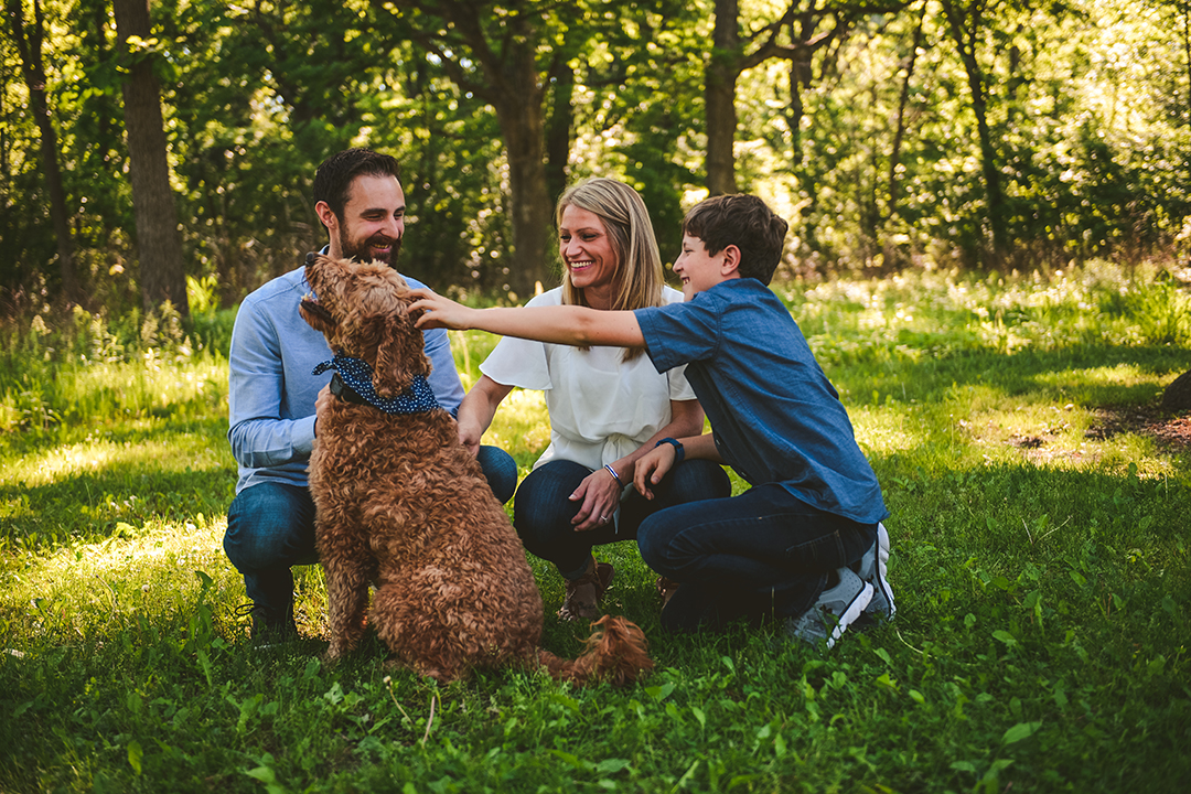 family photo session at Hammel Woods in Shorewood IL