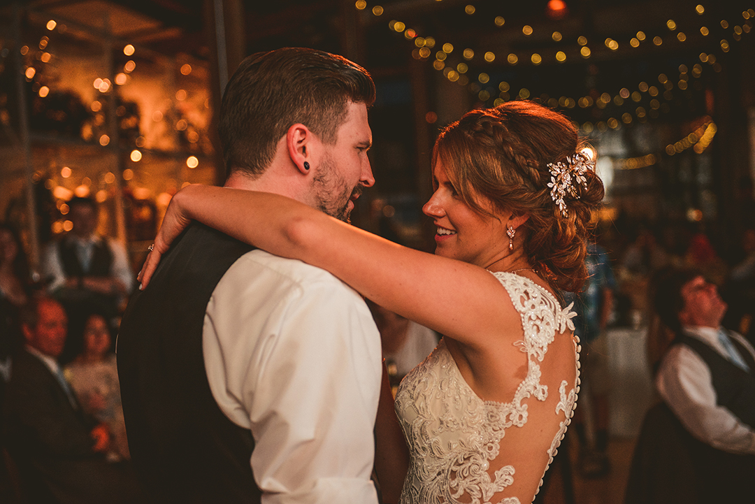 a bride and groom experiencing their first dance at Warehouse 109 in Plainfield